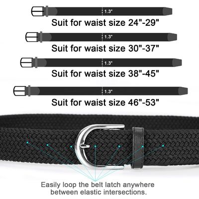 Polypropylene Fiber Fabric Braided Belt Stretch Waist Belts 3.3cm