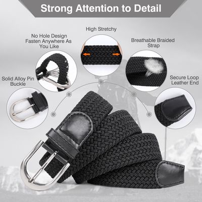 Polypropylene Fiber Fabric Braided Belt Stretch Waist Belts 3.3cm